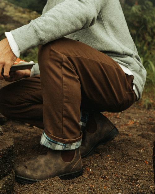 lifestyle image of Flannel-Lined Canvas Pant - HB Athletic Straight