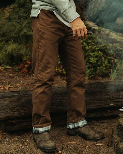 lifestyle image of Flannel-Lined Canvas Pant - HB Athletic Straight