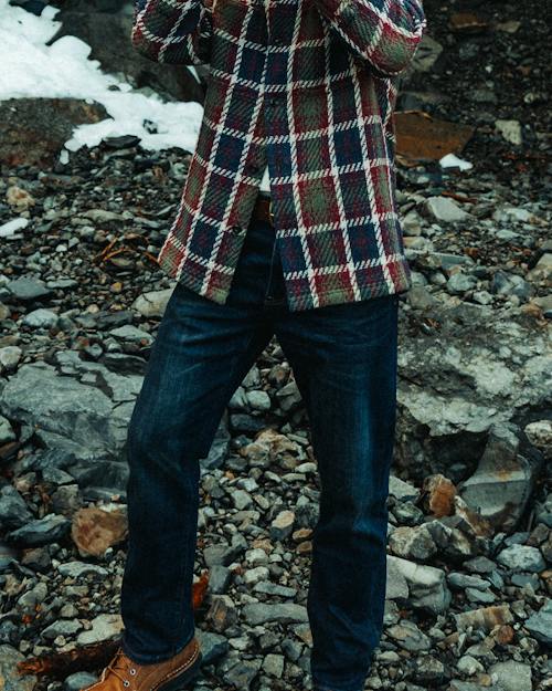 lifestyle image of Stretch Selvedge Denim - HB Athletic Straight