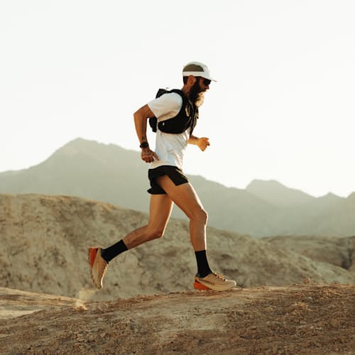 lifestyle image of Huckberry x Merrell Agility Peak 5 Trail Sneaker