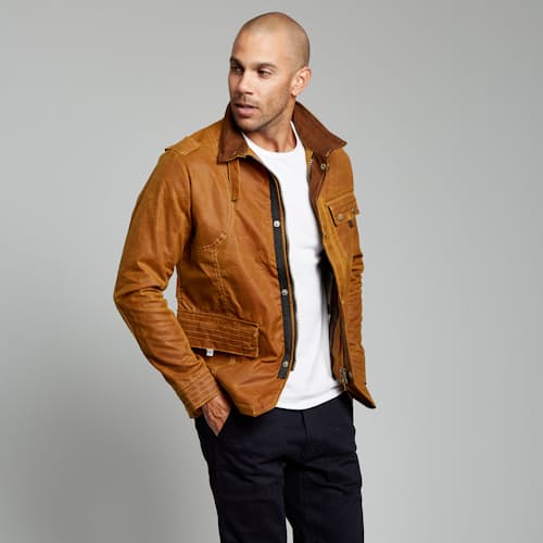 lifestyle image of Waxed Bexley Jacket