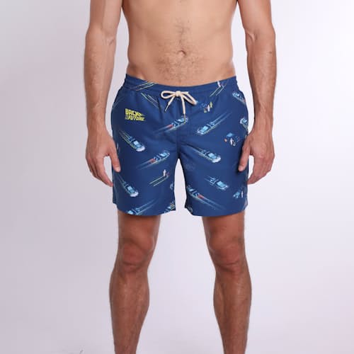 laydown image of Back to the Future Swim Short - 6"