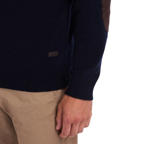 laydown image of Essential Patch Half Zip Sweater