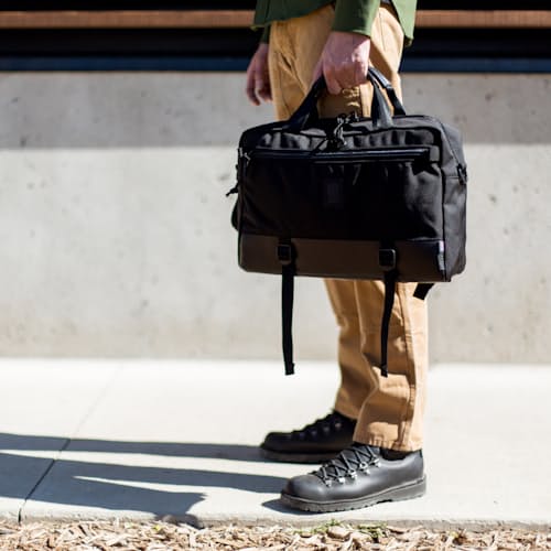 laydown image of Commuter Briefcase - Heritage Canvas Series