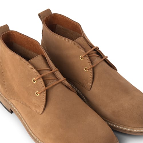 laydown image of Caleb Suede Chukka