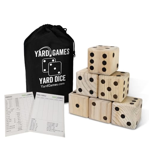 laydown image of Giant Wooden Yard Dice