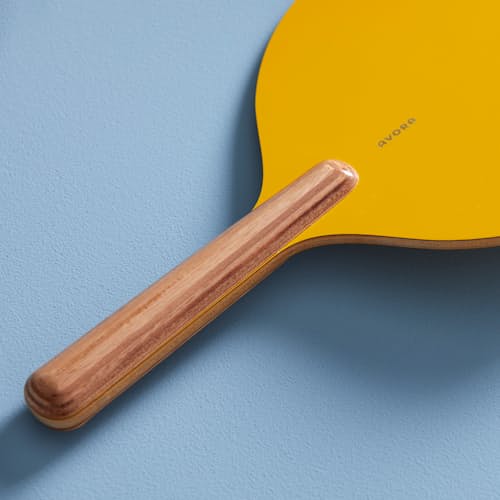 laydown image of Avora Natural Wood Paddle Tennis Set