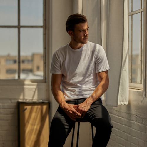 lifestyle image of Supima Crew T-Shirt
