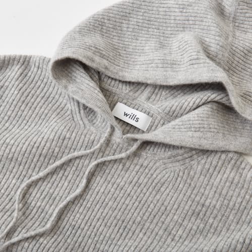 laydown image of Women's Luxe Ribbed Hoodie