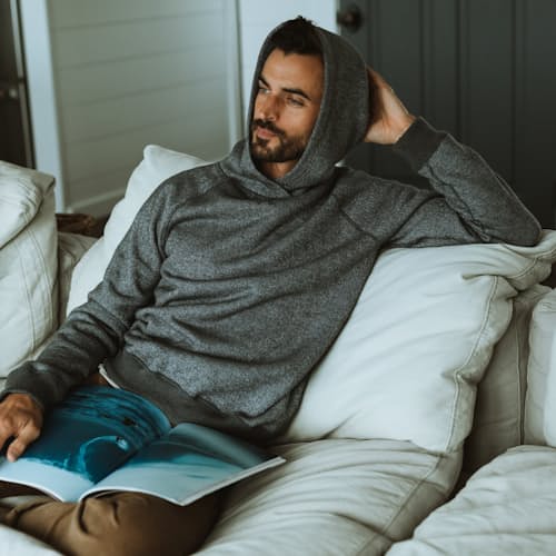 laydown image of Merino Hoodie - Exclusive