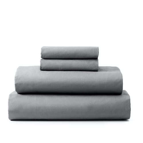laydown image of Pure Washed Cotton Sheet Set - King