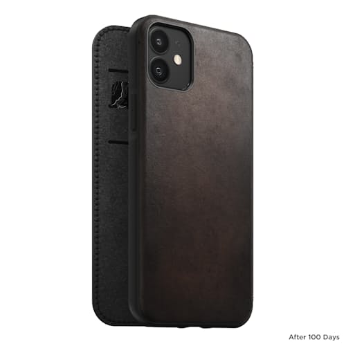 laydown image of Rugged Leather Folio iPhone 12 /iPhone 12 Pro Case