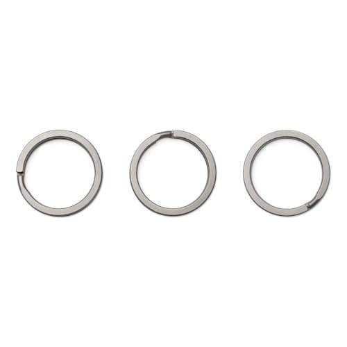 laydown image of Titanium Key Ring- 3 pack