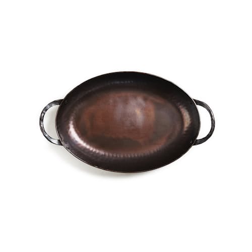 laydown image of Carbon Steel Farmhouse Oval Roaster