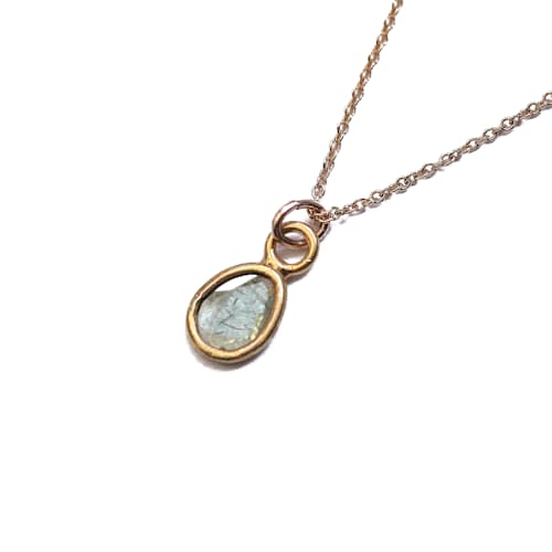 laydown image of Mega Blue Diamond Slice Necklace