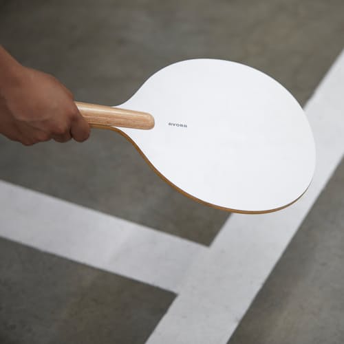 laydown image of Avora Natural Wood Paddle Tennis Set