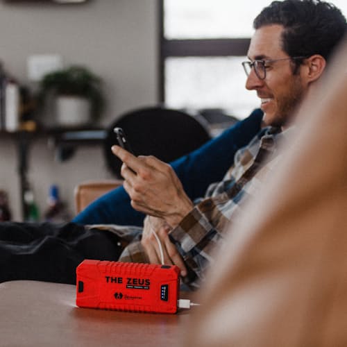 laydown image of The Zeus - Power Bank + Car Battery Jump Starter