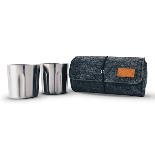 laydown image of Tumbler 2-Pack + Wool Felt Carrying Case