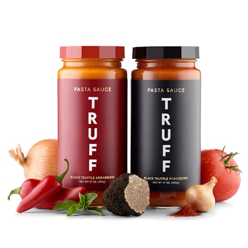 laydown image of Black Truffle Arrabbiata and Black Truffle Pomodoro - 2 Pack