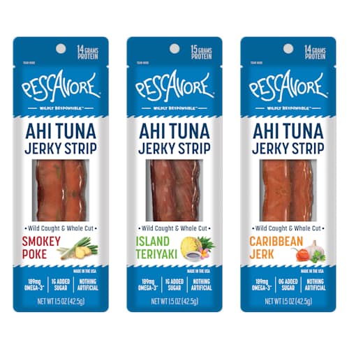 laydown image of Ahi Tuna Jerky Variety Pack