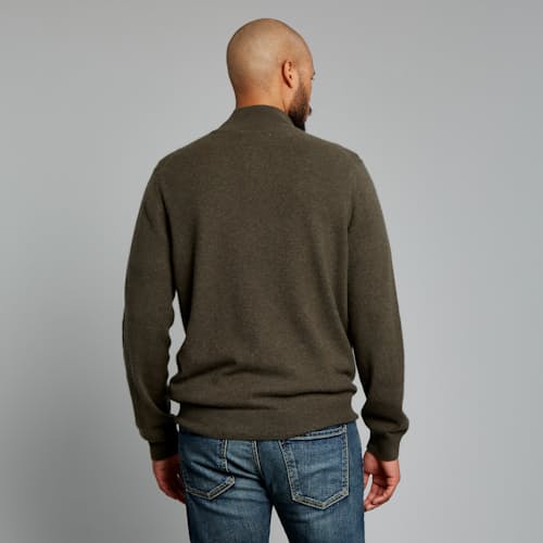 lifestyle image of Classic Cashmere Quarter Zip Sweater
