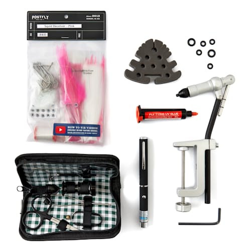 laydown image of Fly Tying Kit - Salt Water