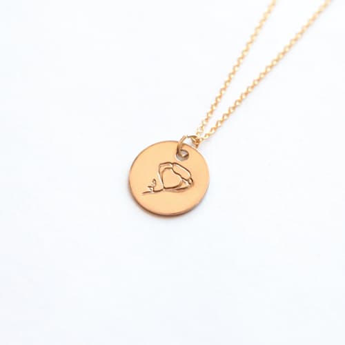 laydown image of Rose Flower Coin Necklace