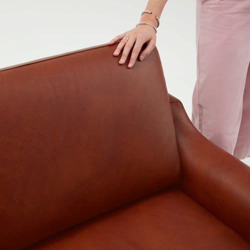 laydown image of Nomad Leather Loveseat