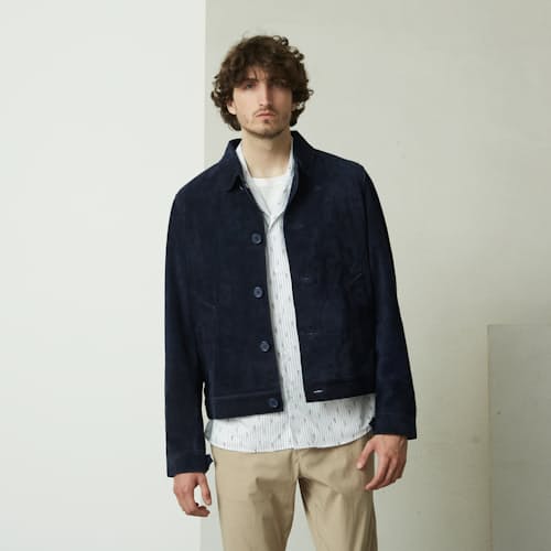 laydown image of The Falcon Suede Jacket