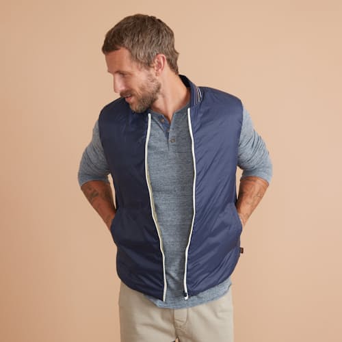 laydown image of Vail Reversible Puffer Vest