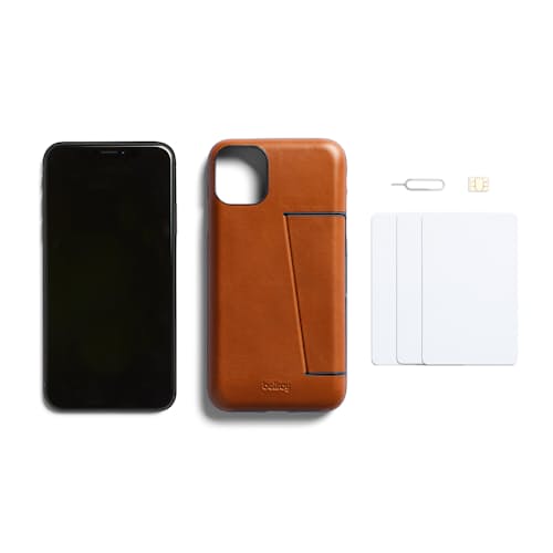 laydown image of iPhone 11 Pro Max Leather 3 - Card Case