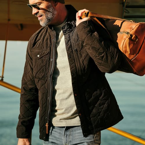 laydown image of Quilted Insulated Tanker Jacket - Exclusive