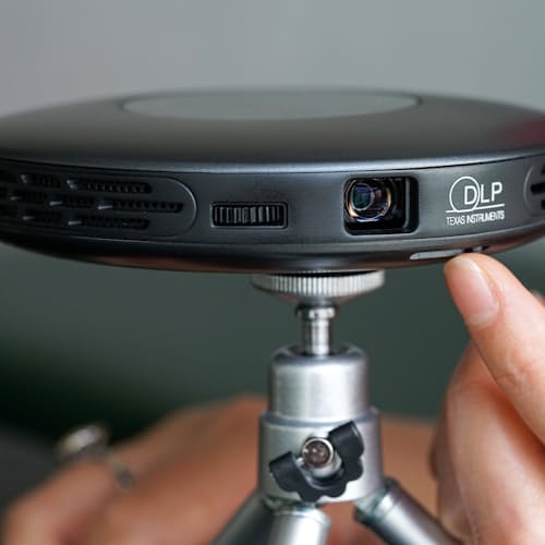 laydown image of Mini Portable Projector + Stand