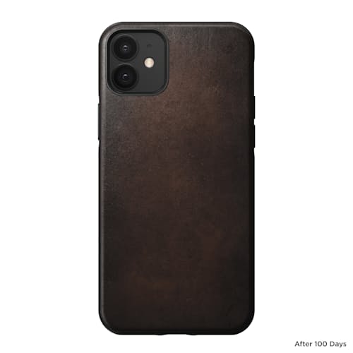 laydown image of Rugged Leather iPhone 12/iPhone12 Pro Case