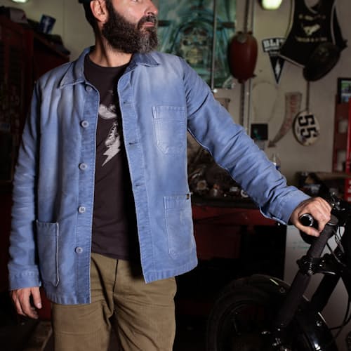 laydown image of Washed work jacket x Blitz