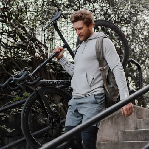 lifestyle image of Midweight Technical Popover Hoodie