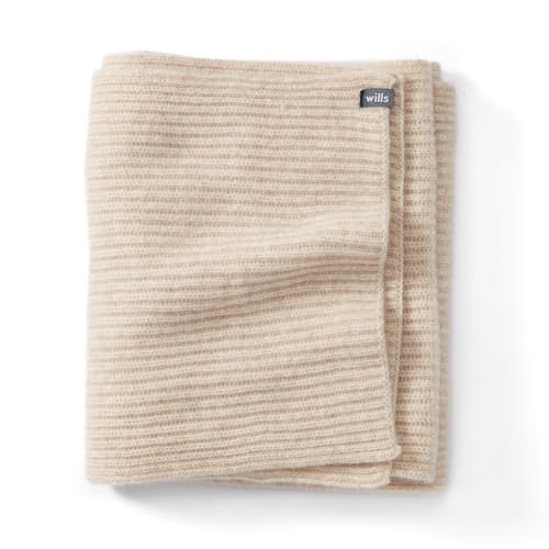 laydown image of Cashmere Ribbed Scarf