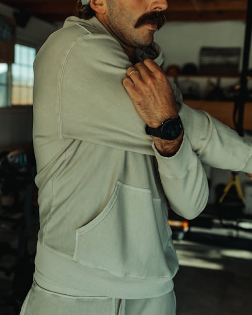 lifestyle image of PatinaTech Hoodie