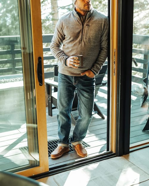 lifestyle image of Stretch Selvedge Denim - HB Athletic Straight