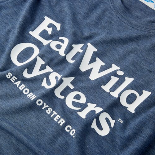 laydown image of Seawool Eat Wild Oysters T-Shirt