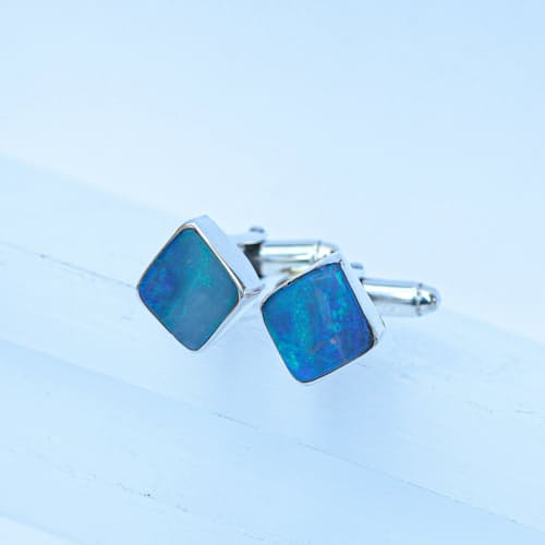laydown image of Opal Cuff Links