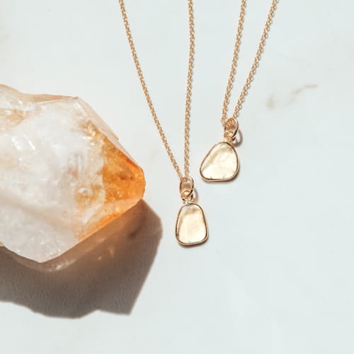 laydown image of Women's Diamond Slice Necklace