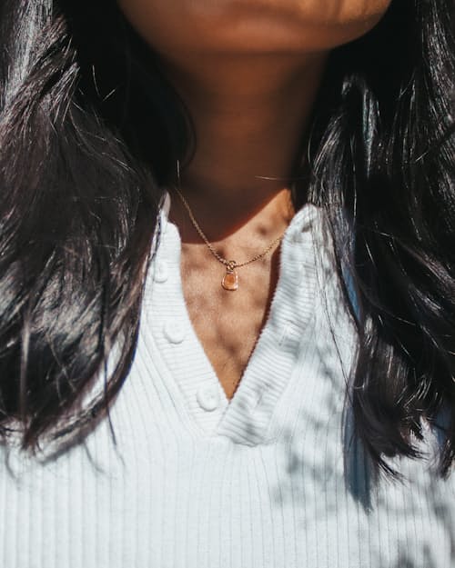 laydown image of Women's Diamond Slice Necklace