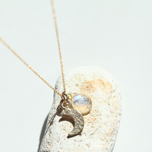 laydown image of Women's Spirit Moonstone Necklace