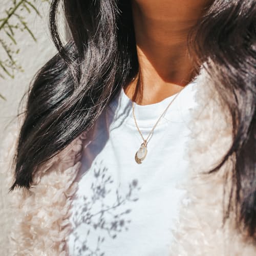 laydown image of Women's Spirit Moonstone Necklace