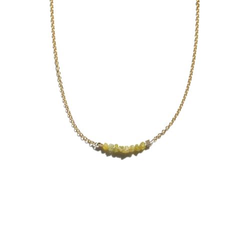 laydown image of Women's Yellow Rough Diamond Necklace