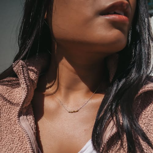 laydown image of Women's Yellow Rough Diamond Necklace