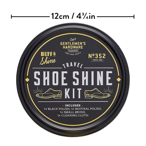 laydown image of Travel Shoe Shine Kit