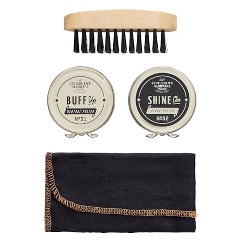 laydown image of Travel Shoe Shine Kit