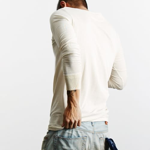 laydown image of Long Sleeve 1911 Workers Henley